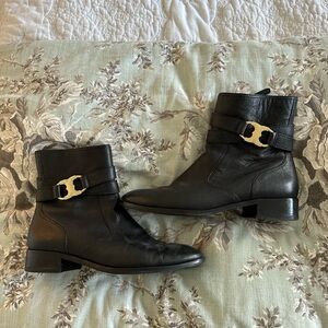 Tory Burch short black leather boots (size 9.5)